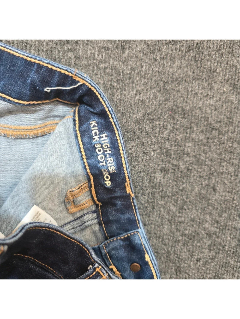 American Eagle High‑Rise Kick Boot Crop Jeans  Next Level Stretch Size 2 Short - Picture 7 of 9